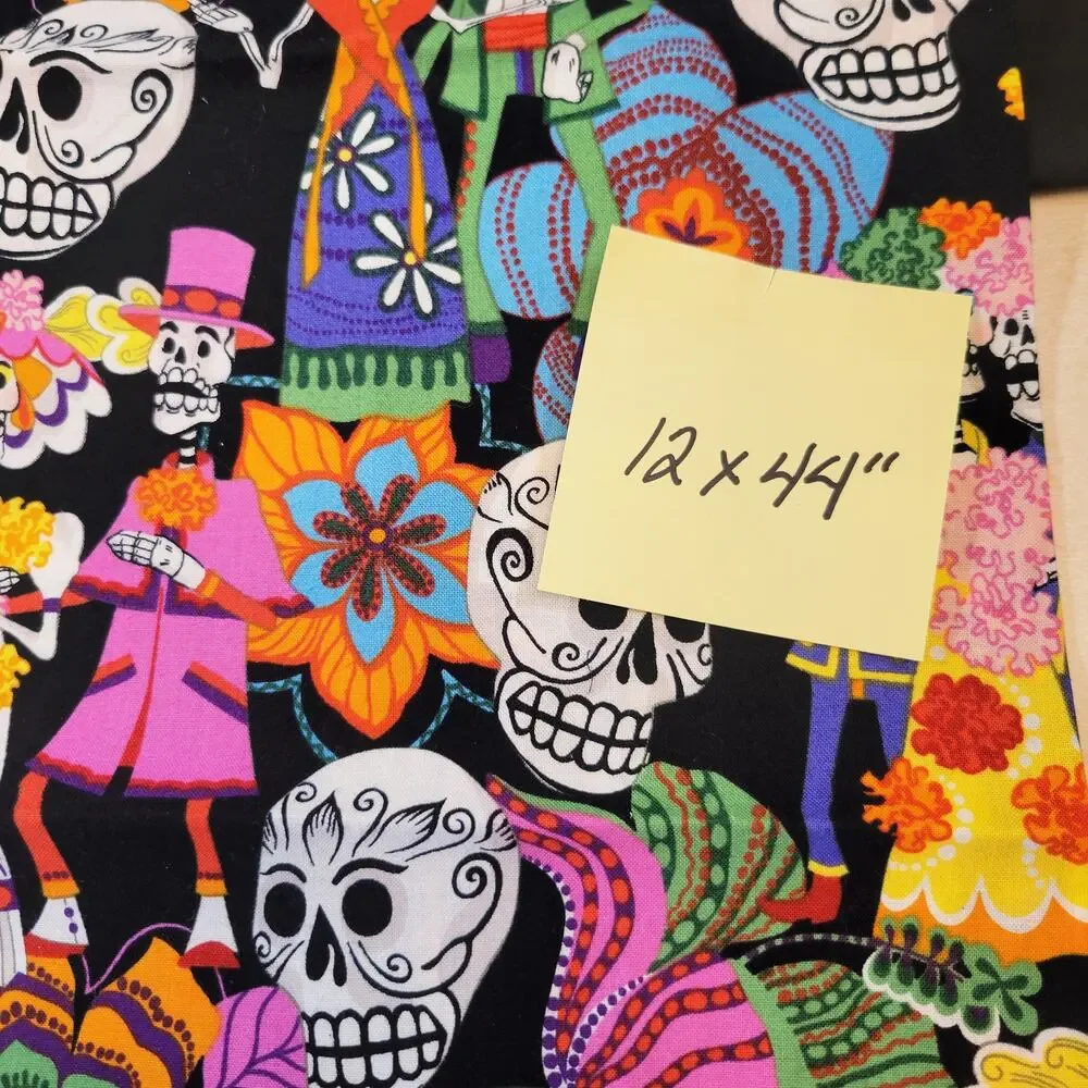3 Pc Cotton Fabric Dia de los Muertos Solid 22x25–14x22